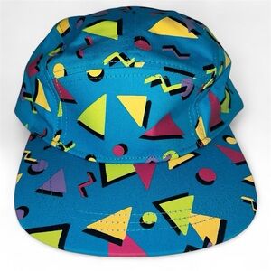 80s Memphis/Miami Vice Style Geometric Print Snapback Hat